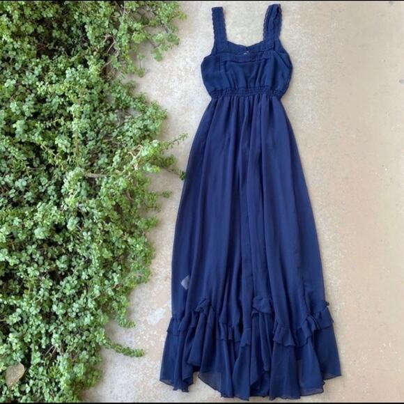 NEW FREE PEOPLE FP Blue Bells & Ruffles Tank Top Sheer Jumpsuit Flares Shorts XS - Picture 12 of 15